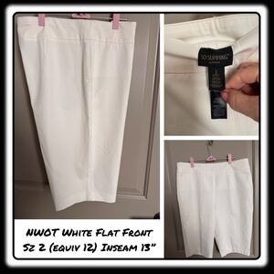 NWOT Chicos White long Bermuda Shorts sz 2 (equiv 12) inseam 13”